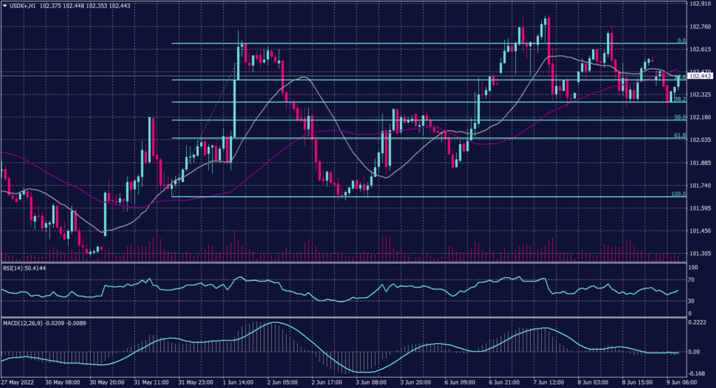 US Dollar Index Graph candle for 9 June 2022